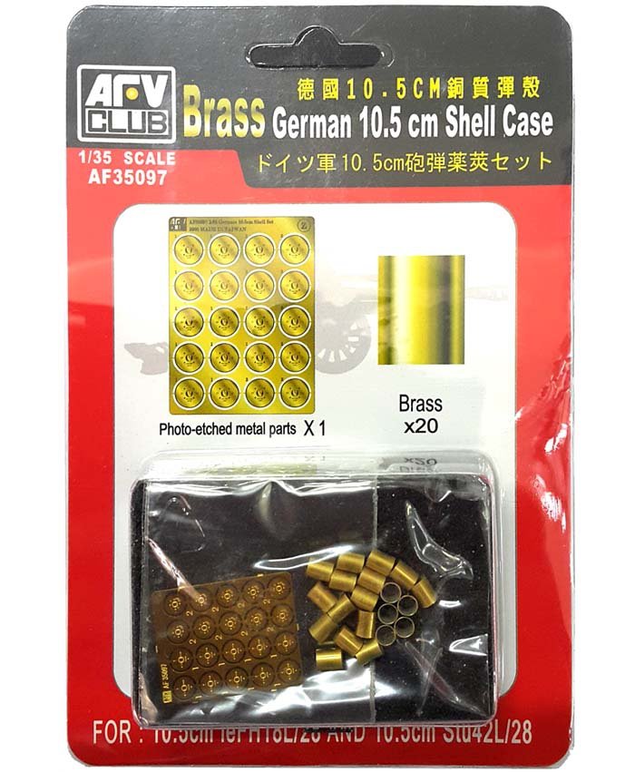 Étui de cartouche de 10,5 cm allemand AFV Club 35097 pour leFH18L/28 et StuH42L/28