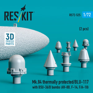 RESKIT RS72-0525 Mk.84 à protection thermique/BLU-117 avec bombes BSU-36/B (2 pièces) (Impression 3D) 1/72 – immagine 2