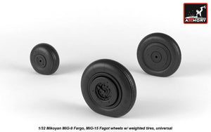 Armory Models AW32013 Roues Mikoyan MiG-9 Fargo / MiG-15 Fagot (première version) avec pneus lestés 1/32 – imagen 4