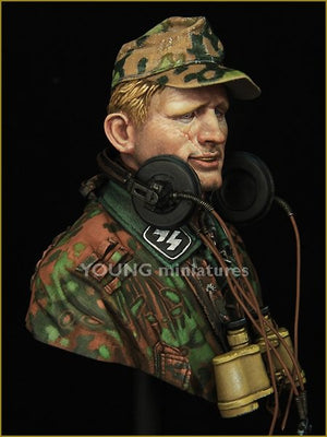 Young Miniatures YM1851 Officier de char SS allemand WAFFEN, Seconde Guerre mondiale, échelle 1/10  – immagine 7