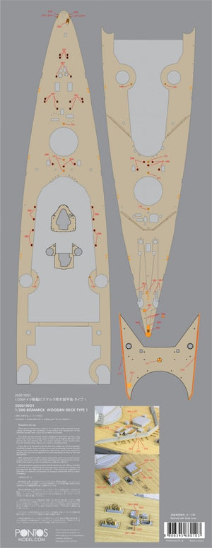 Pontos 20001WD1 Bismarck Ensemble de pont en bois (1/200)