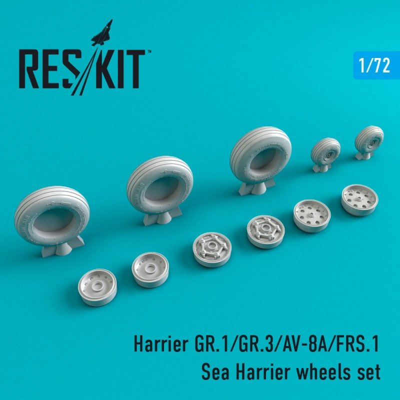 RESKIT RS72-0211 Harrier GR.1/GR.3/AV-8A/FRS.1/Sea Harrier jeu de roues 1/72