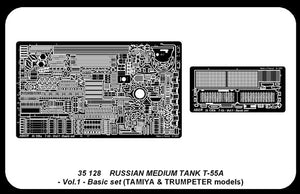 Aber 35128 Radziecki czolg sredni T-55A cz.1 zestaw podstawowy (TAM,TRU) 1/35 – zdjęcie 4