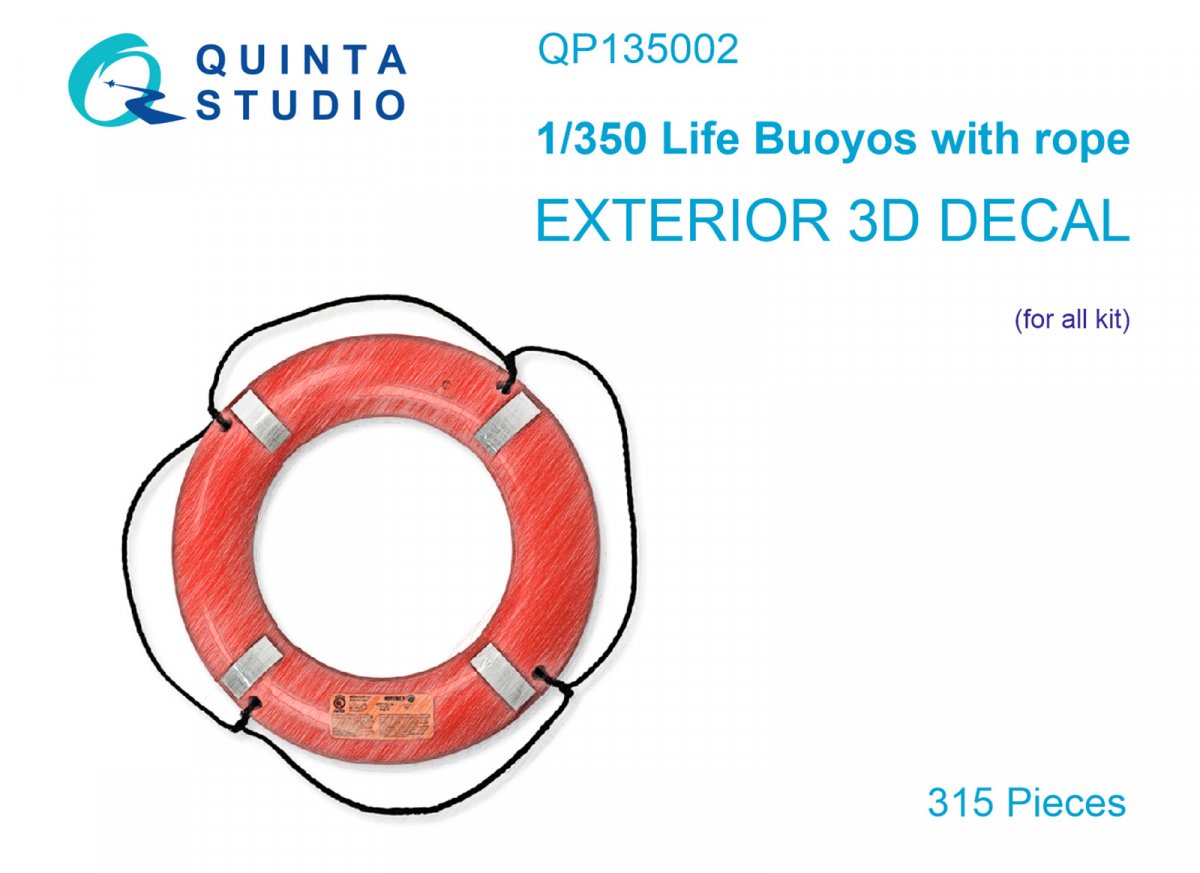 Bouées de sauvetage Quinta Studio QP135002 avec corde, 315 pièces, échelle 1/350