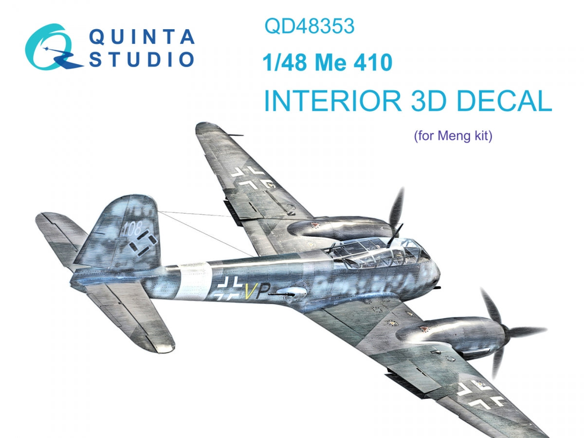 Intérieur imprimé en 3D et coloré sur papier décalcomanie Quinta Studio QD48353 Me 410 (Meng) 1/48