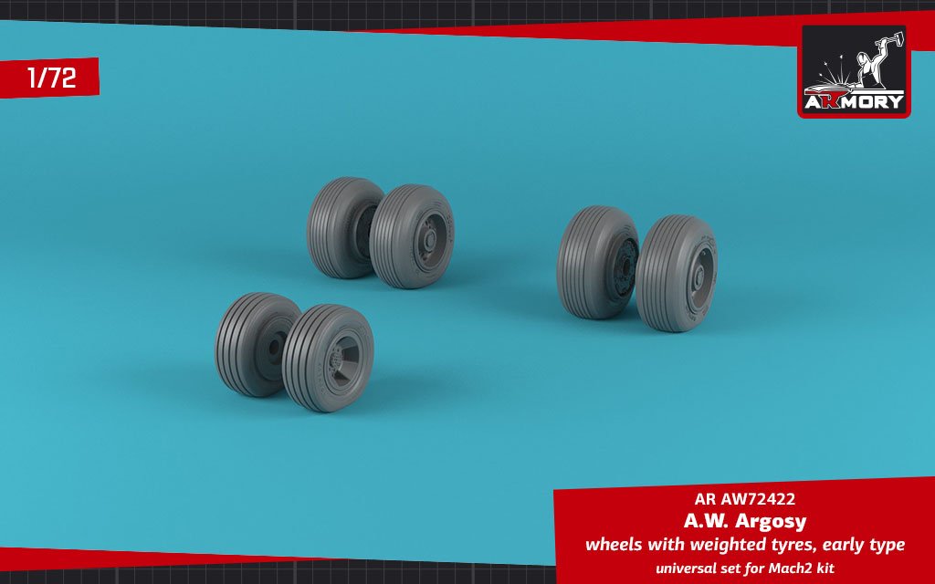 Armory Models AW72422 Roues AW Argosy avec pneus lestés, version initiale 1/72 – image 4