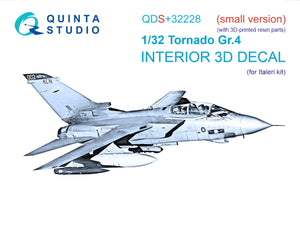 Quinta Studio QDS+32228 Tornado Gr.4 Intérieur imprimé en 3D et coloré sur papier décalcomanie (Italeri) (Petite version) (avec pièces en résine imprimées en 3D) 1/32