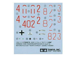 Tamiya 25208 Panzerkampfwagen IV Ausf F. &amp;amp; Moto Afrique du Nord 1/35 – immagine 10
