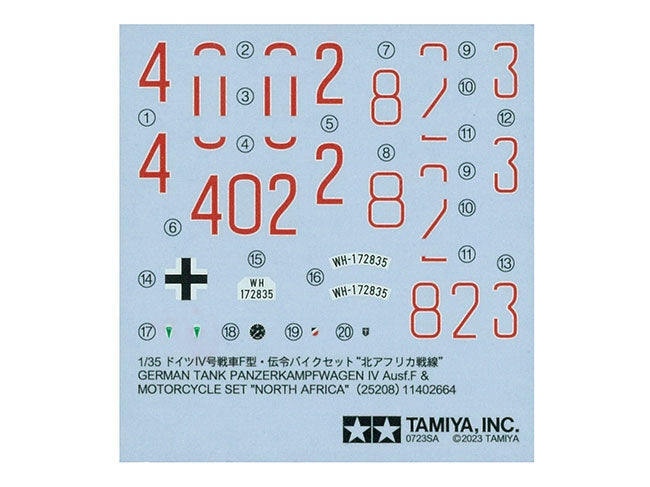 Tamiya 25208 Panzerkampfwagen IV Ausf F. &amp;amp; Moto Afrique du Nord 1/35 – immagine 10
