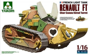Takom 1001 Char léger français Renault FT Char Canon/Tourelle Girod 1/16