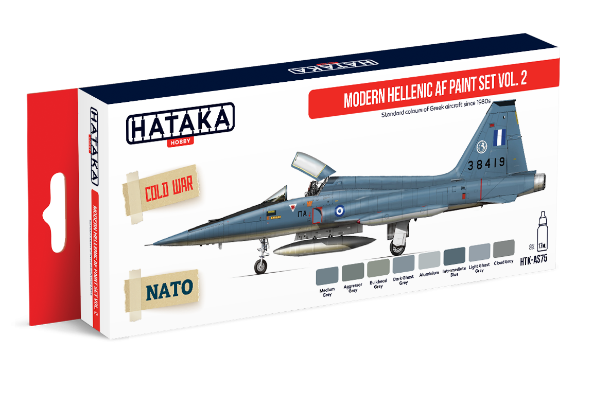 Coffret de peinture Hataka HTK-AS75 Modern Hellenic AF vol. 2, 8 x 17 ml
