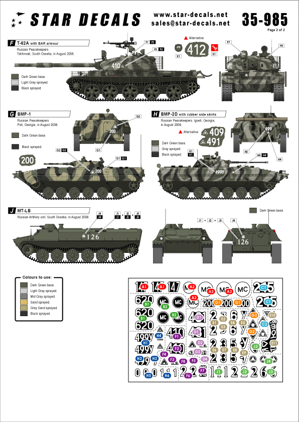 Star Decals 35-985 Guerre d&amp;#39;Ossétie du Sud 2008 1/35 – immagine 2