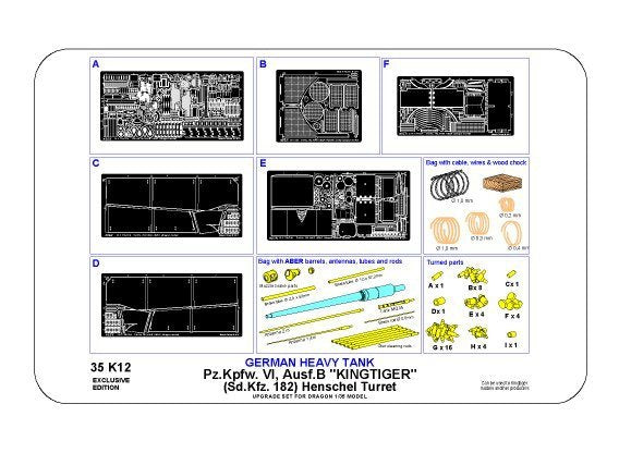 Aber 35K12 Pz.Kpfw. VI, Ausf.B (Sd.Kfz. 182) King Tiger (tourelle Henschel) (1/35) – immagine 15