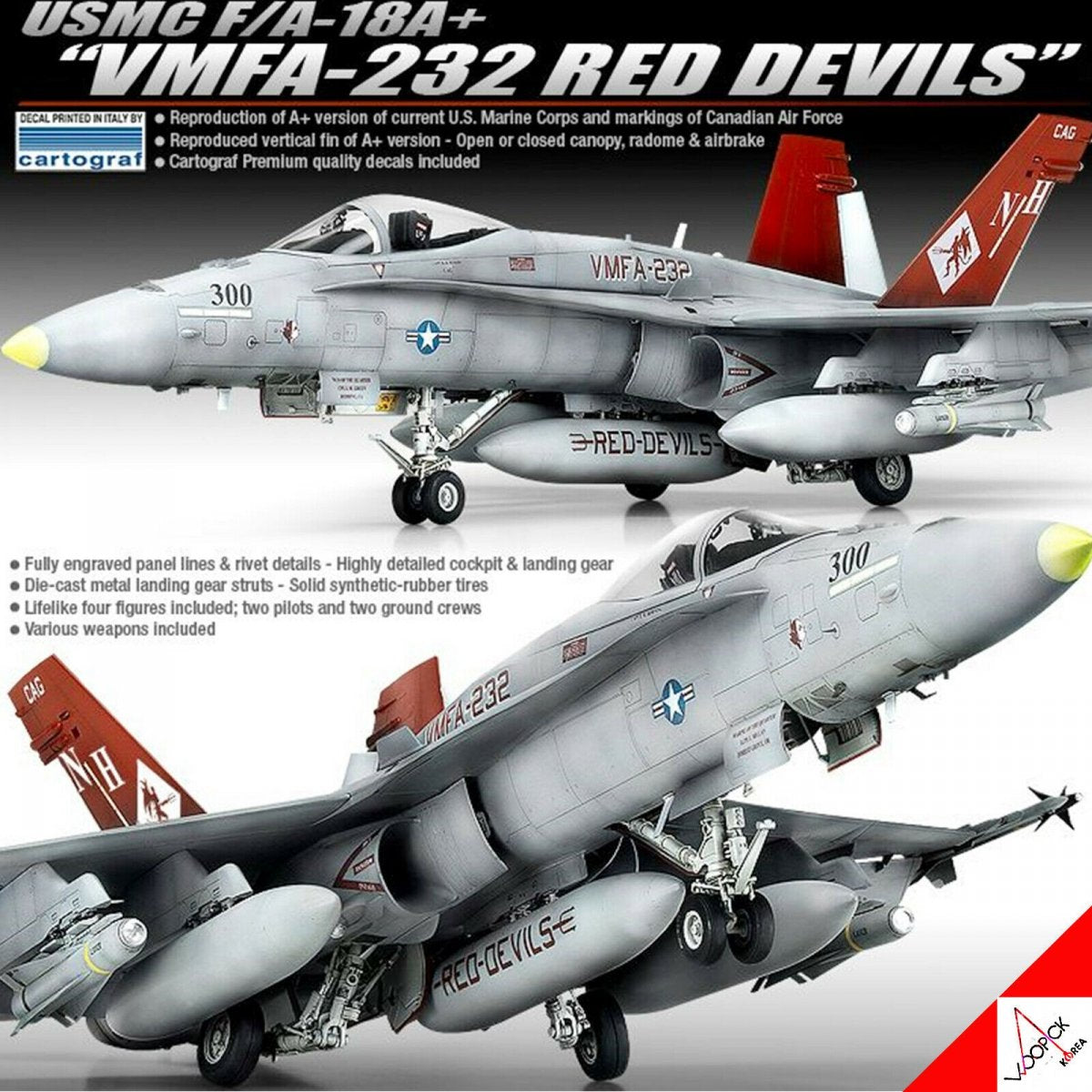 Maquette Academy 12107 USMC F/A-18A+ VMFA-232 RED DEVILS 1/32 – imagen 2