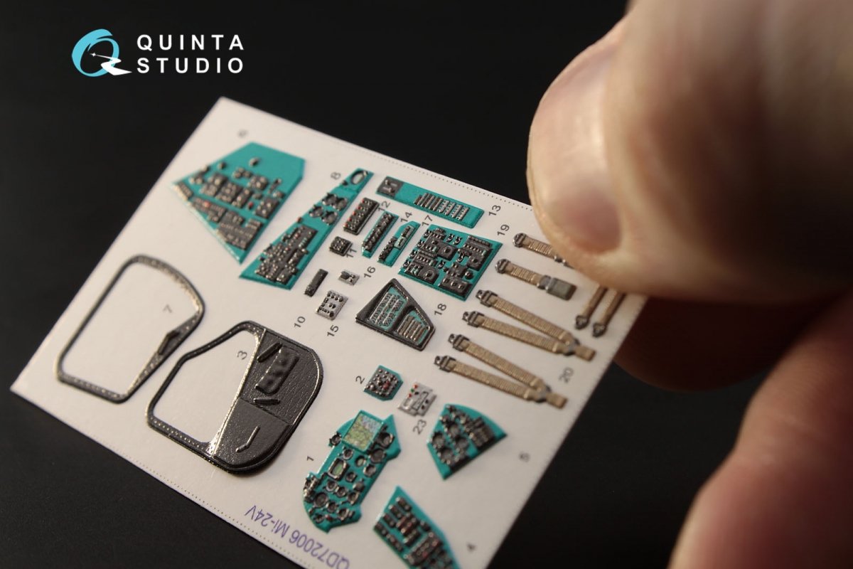 Intérieur imprimé en 3D et coloré sur papier décalcomanie Quinta Studio QD72006 Mi-24V (pour kit Zvezda) 1/72 – Bild 3