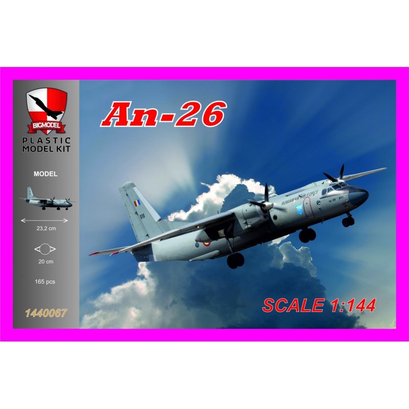 Maquette Big Model 1440067 AN-26 FORCE AÉRIENNE ROUMAINE 1/144