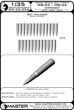 Cartouches Master GM-35-026 MG-34/MG-42 (7,92 mm) (25 pièces) 1/35 – image 3