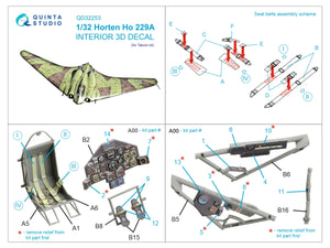 Intérieur imprimé en 3D et coloré sur papier décalcomanie (Takom) Quinta Studio QD32253 Horten Ho 229A 1/32 – Bild 10