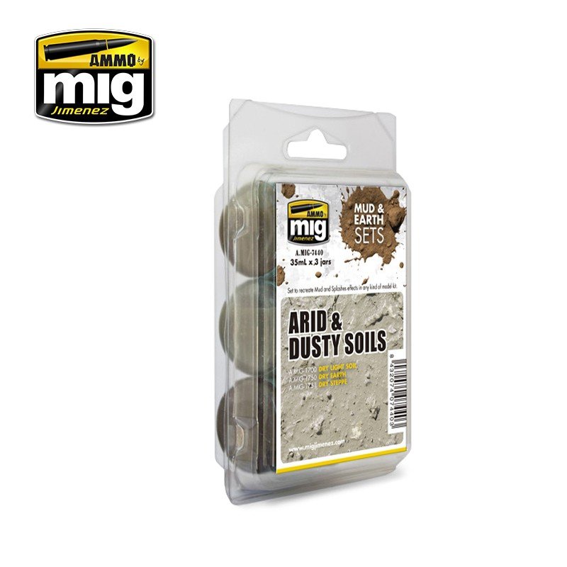 Munitions pour Mig Jimenez 7440, sols arides et poussiéreux, 3 x 35 ml – image 2