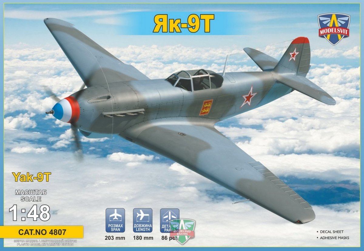 Maquette Modelsvit 4807 Yak-9T chasseur antichar soviétique de la Seconde Guerre mondiale au 1/48