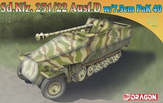 Dragon 7351 SdKfz.251/22 Ausf.D avec paquet de 7,5 cm, 1/72 (1/72)