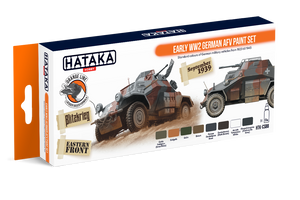 Coffret de peinture Hataka HTK-CS88 pour véhicules blindés allemands du début de la Seconde Guerre mondiale, 8 x 17 ml