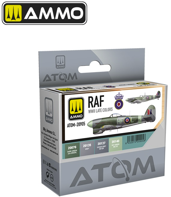 Munitions Mig Jimenez 20905 ATOM RAF WWII LATE COLORS 4x20ml