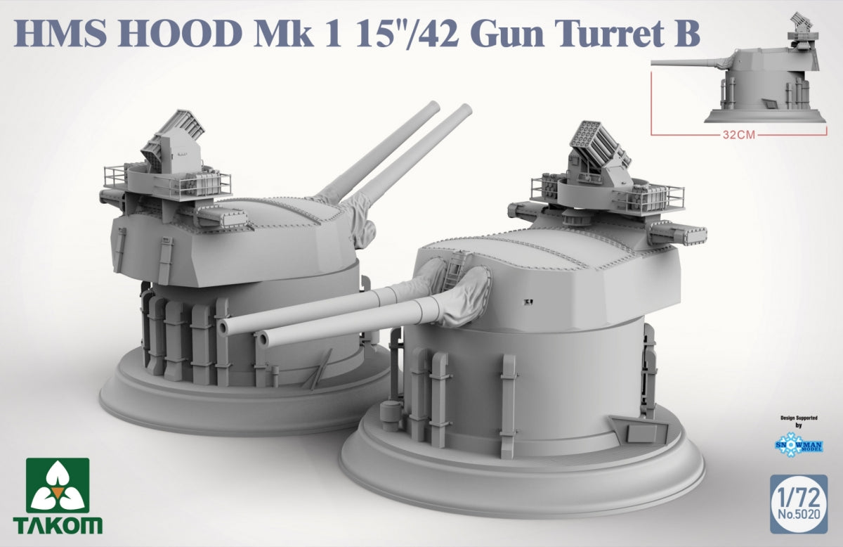 Takom 5020 HMS Hood 15&amp;quot;/42 Mk1 Tourelle de canon B 1 1/72 – Bild 2