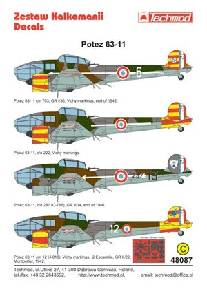 Techmod 48087 - Potez 63-11 1/48 – zdjęcie 3