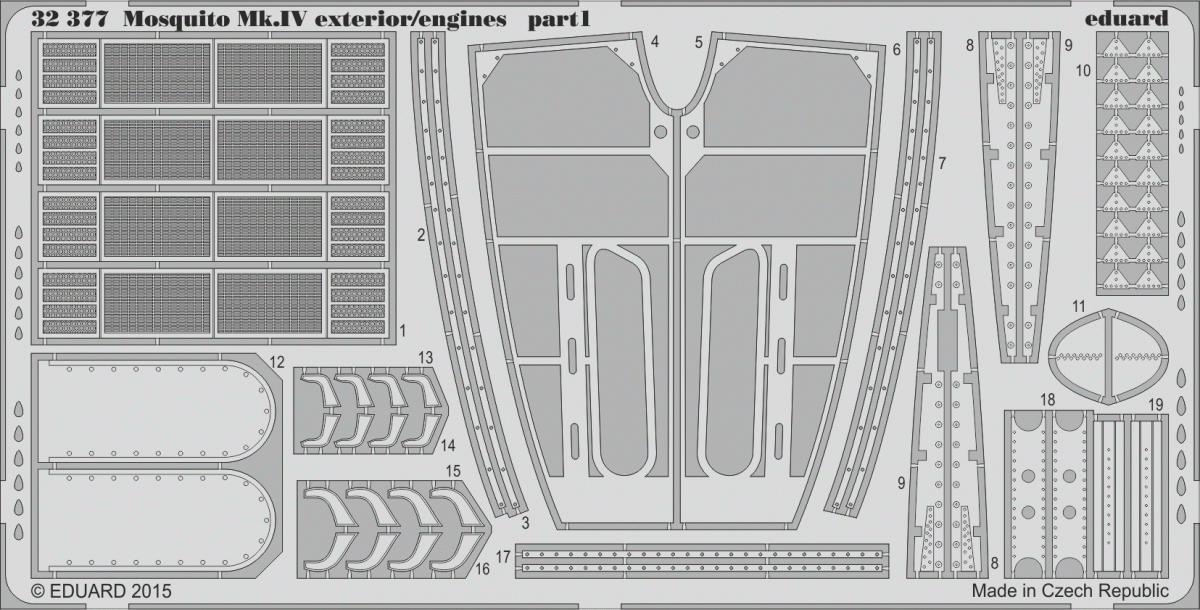 Eduard 32377 Mosquito Mk. IV extérieur/moteurs 1/32 HK MODELS – image 2
