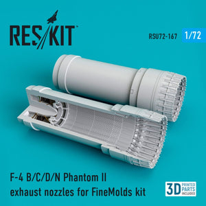 RESKIT RSU72-0167 F-4 (B,C,D,N) « PHANTOM II » TUYAUX D&amp;#39;ÉCHAPPEMENT POUR KIT FINEMOLDS 1/72