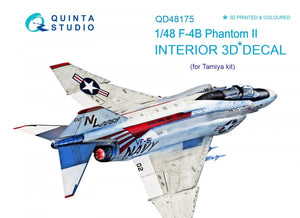 Intérieur imprimé en 3D et coloré sur papier décalcomanie Quinta Studio QD48175 F-4B (pour maquette Tamiya) 1/48