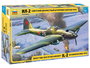 Zvezda 4826 avion d&amp;#39;attaque biplace soviétique IL-2 shturmovik (mod.1943) 1/48