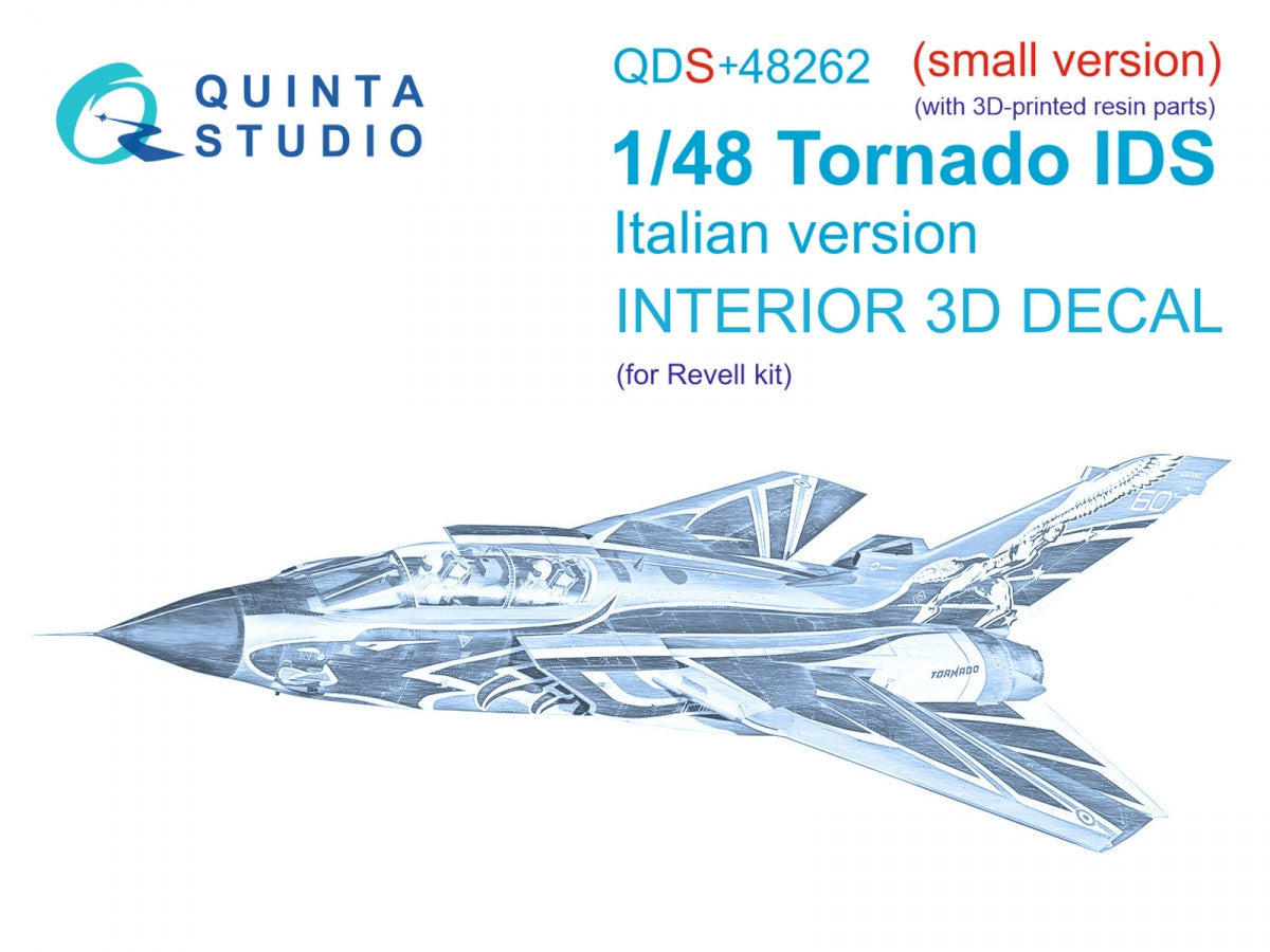 Quinta Studio QDS+48262 Tornado IDS Italien Intérieur coloré imprimé en 3D sur papier décalcomanie (Revell) (petite version) (avec pièces en résine imprimées en 3D) 1/48