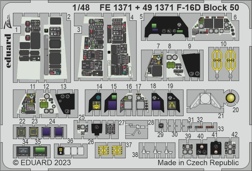 Maquette Eduard FE1371 F-16D Block 50 KINETIC au 1/48