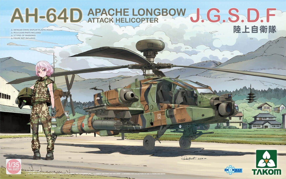 Takom 2607 AH-64D Apache Longbow Hélicoptère d'attaque JGSDF 1/35