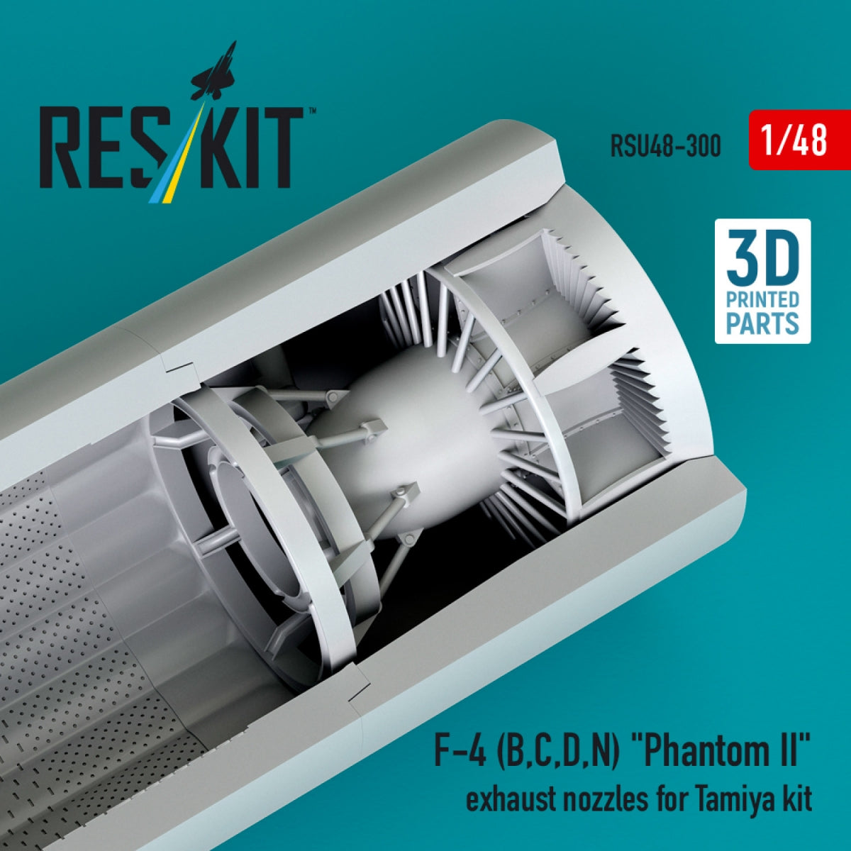 RESKIT RSU48-0300 F-4 (B, C, D, N) « Phantom II » tuyères d&amp;#39;échappement pour maquette Tamiya (impression 3D) 1/48  – imagen 3
