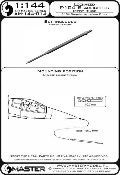 Master AM-144-014 F-104 Starfighter - Tube Pitot 1/144 – image 3