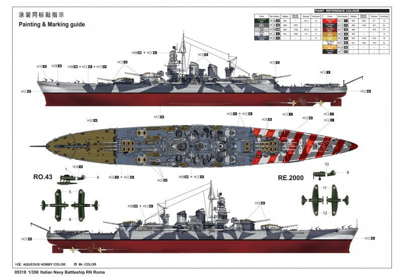Trumpeter 05318 Cuirassé de la marine italienne RN Roma (1/350) – image 2