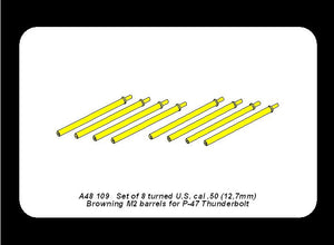 Aber A48 109 Set of 8 turned cal .50 (12,7mm) U.S. Browning M2 barrels for P-47 Thunderbolt 1/48 – zdjęcie 6