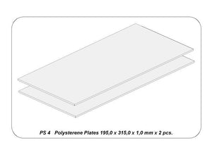 Aber PS-4 White polystyrene plates 195 x 315 x 1.00 mm x 2 pcs. – image 2