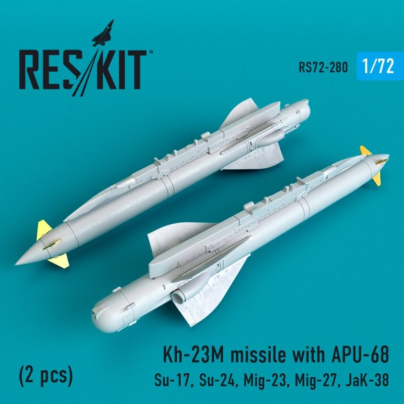 RESKIT RS72-0280 Missile Kh-23M avec APU-68 (2 pièces) 1/72