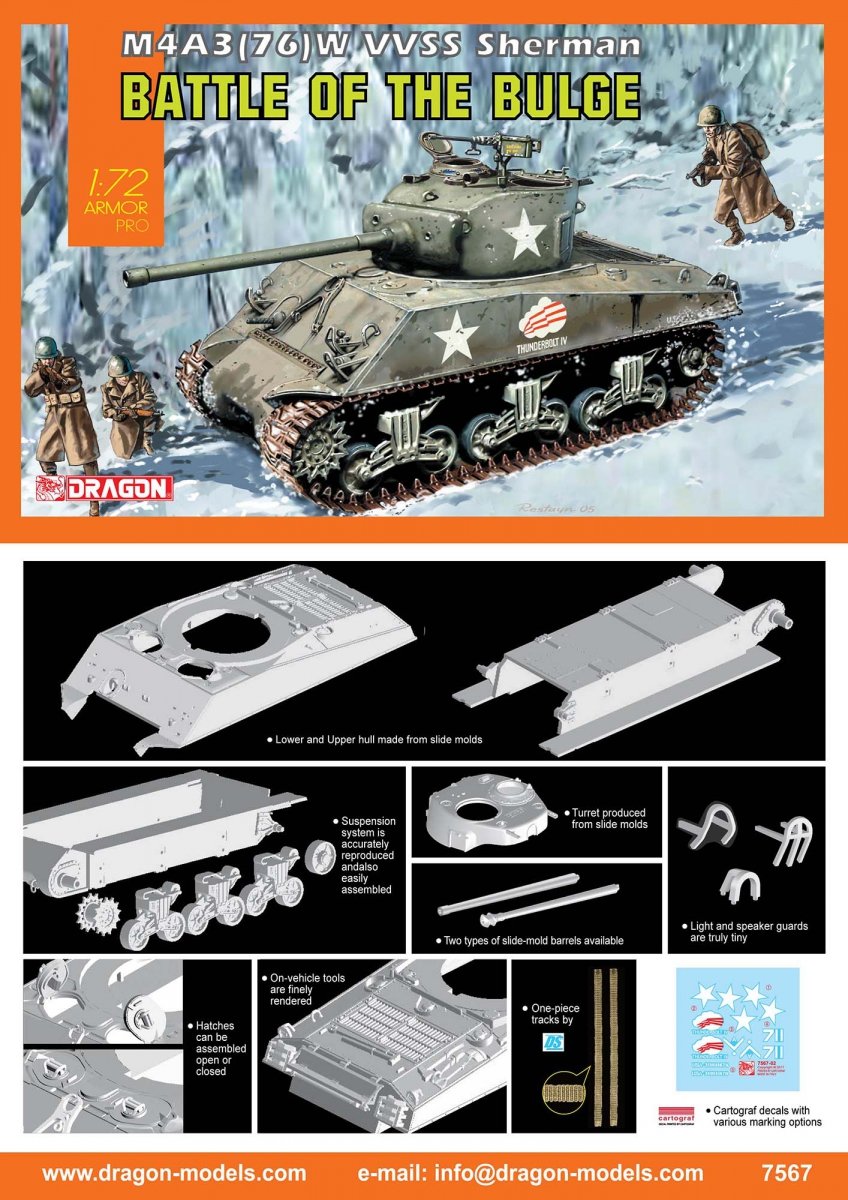 Dragon 7567 M4A3(76) W VVSS Sherman 1/72