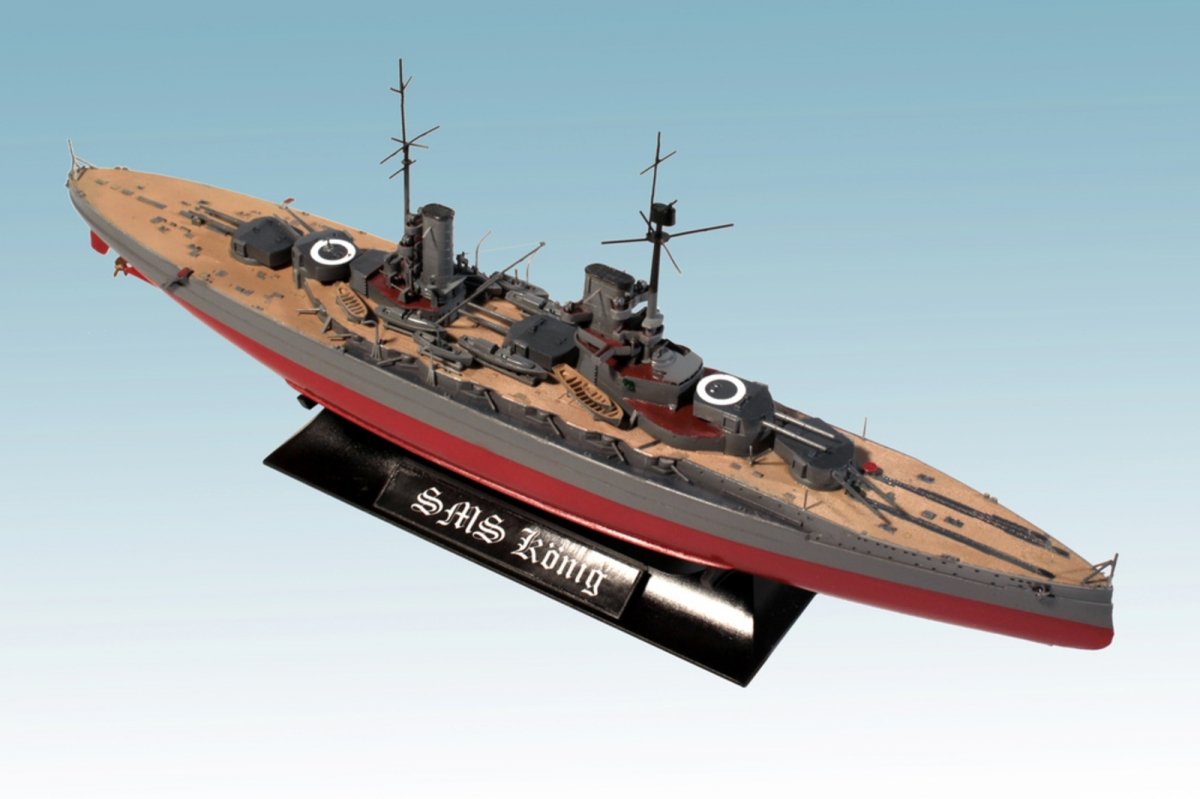 ICM S014 Cuirassé allemand König de la Première Guerre mondiale (Coque complète OU Ligne de flottaison) 1/700  – immagine 6