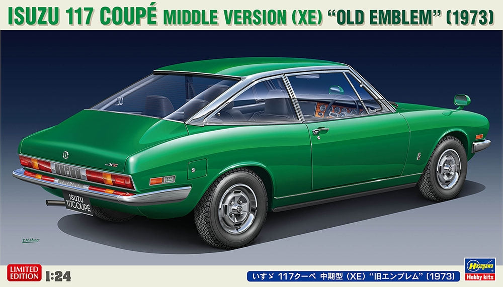 Hasegawa 20674 ISUZU 117 COUPÉ VERSION MOYENNE XE ANCIEN EMBLÈME 1973 1/24