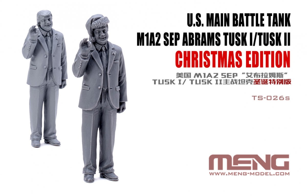 Maquette Meng TS-026s du char de combat principal américain M1A2 Abrams Tusk I / Tusk II avec figurine Trump, échelle 1/35 – Bild 2