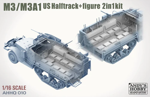 Andy's Hobby Headquarters AHHQ-010 M3/M3A1 US Halftrack 2in1 kit 1/16