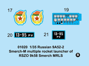 Trumpeter 01020 Lance-roquettes multiple russe 9A52-2 Smerch M de RSZO 9k58 Smerch MRLS – Bild 6