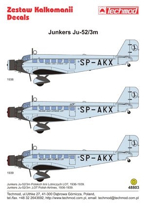 Techmod 48803 - Junkers Ju 52/3m 1/48 – zdjęcie 2