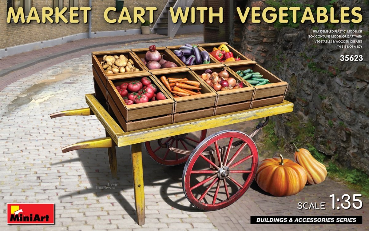MiniArt 35623 CHARIOT DE MARCHÉ AVEC LÉGUMES 35623 1/35
